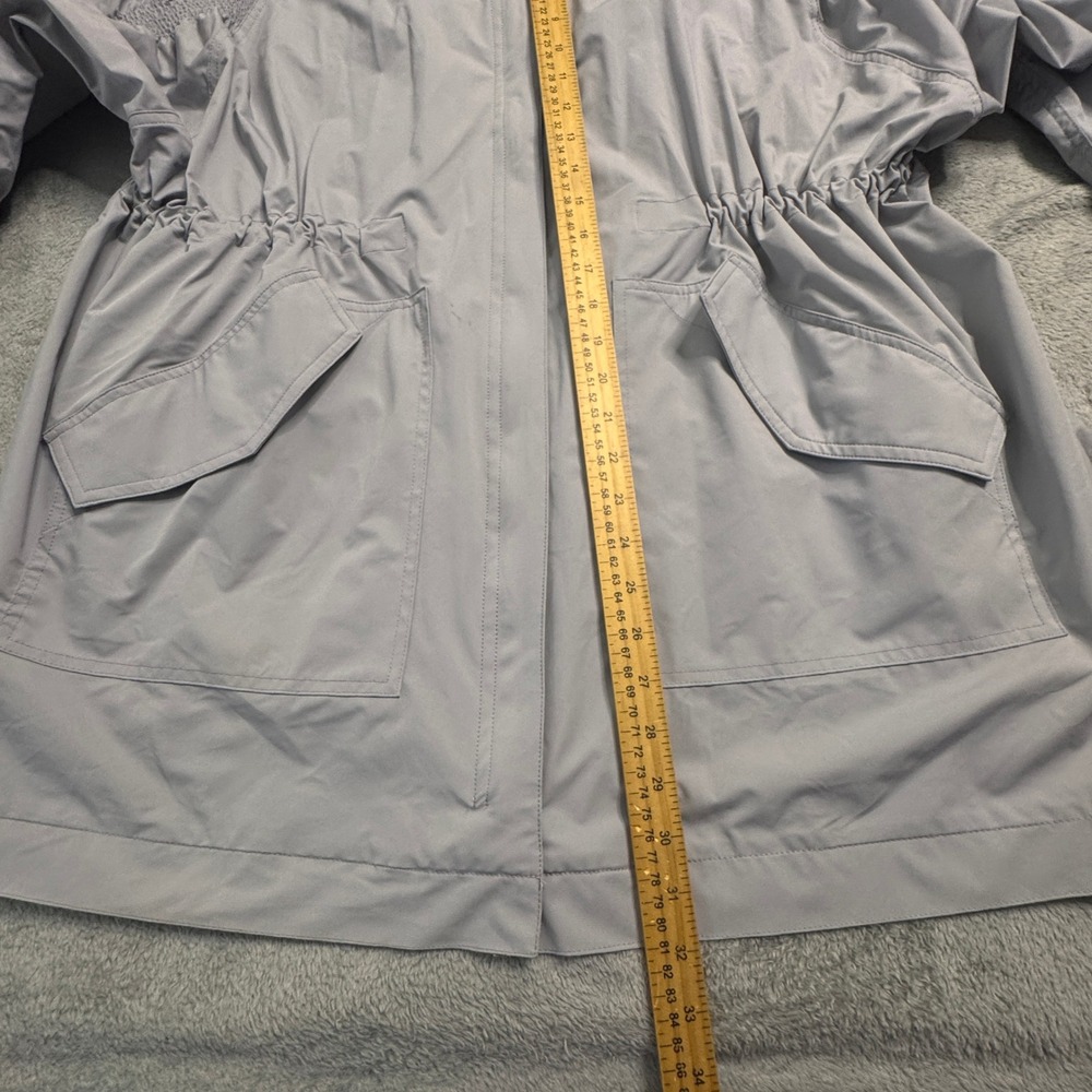 Fabletics Grey Ruched Sleeve Drawstring Hooded Ja… - image 6